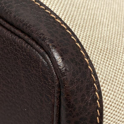 Hermes Garden Party TPM Ivory And Dark Brown Leather