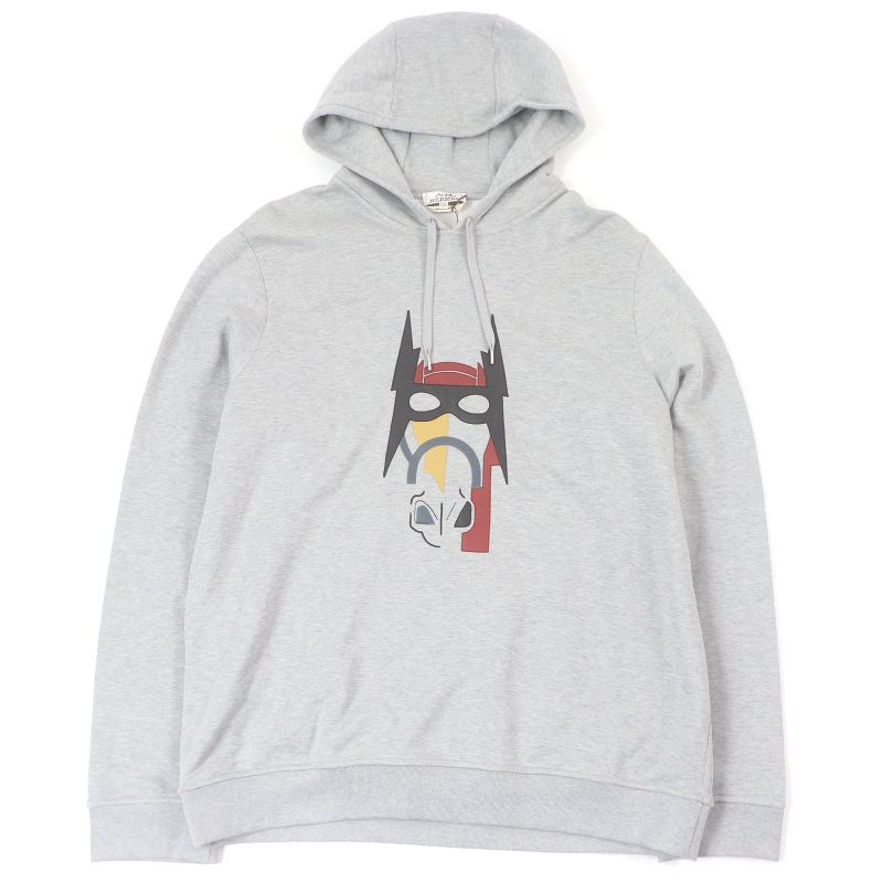 Hermes 2022 267680h Sheepskin Horse Lambleather Patches Pullover Hoodie Grey