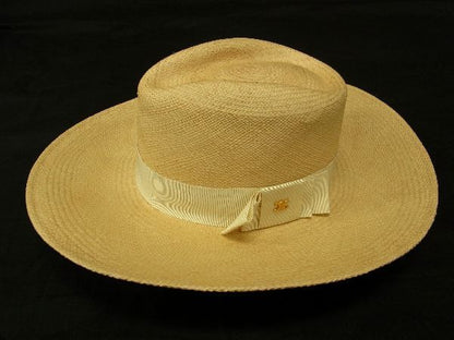 Celine Triomphe 100% Straw Medium Fold Over Hat Size Indicated 56 Beige At5931