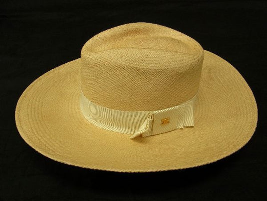 Celine Triomphe 100% Straw Medium Fold Over Hat Size Indicated 56 Beige At5931