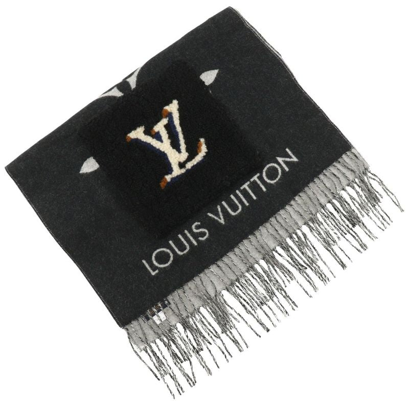Louis Vuitton Echarpe Cold Reykjavik Mouton Teddy M76567 Cashmere Black Al0230