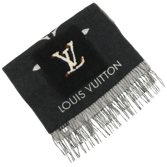 Louis Vuitton Echarpe Cold Reykjavik Mouton Teddy M76567 Cashmere Black Al0230