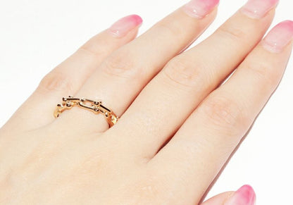 Tiffany & Co Rings 18K Pink Gold Hardware Micro Link Ring