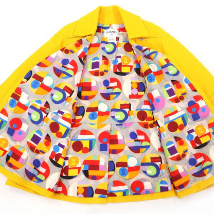 CHANEL P50353w05578 100% Wool Full Logo Lining Crystal Buttons Tweed Coat