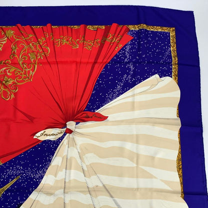 Hermes Carre 90 Souvenirs De Paris Memories Of Paris Blue And Red Eiffel Tower