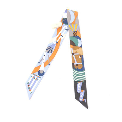 Hermes Parade EN Fanfare Parade EN Fanfare 100% Silk Brun/bleu/vert Scarf With