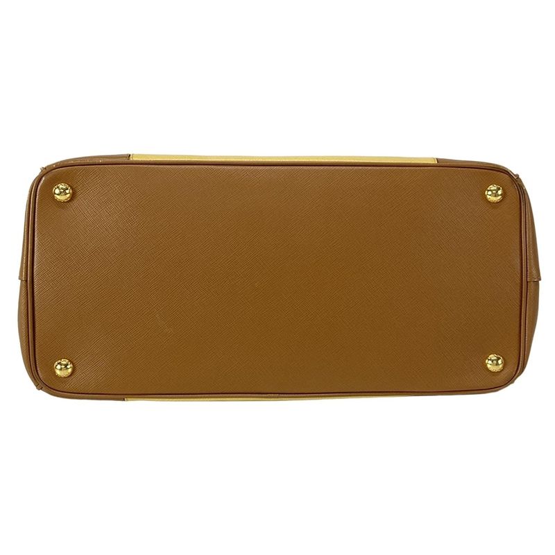Prada Tote Bag Galleria Large Bag (ladies) Yellow And Brown Leather