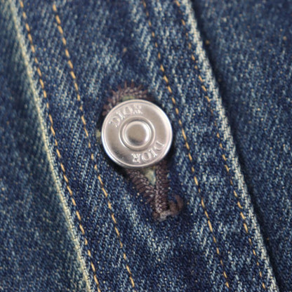 DIOR Homme 22AW 113d585by513 100% Cotton Leather Washed Denim Jacket With Logo