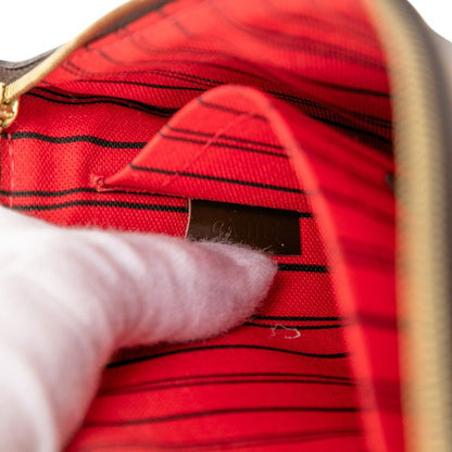 Louis Vuitton Damier Neverfull MM Accessories Pouch N41358 Ebene Brown PVC