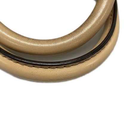 Gucci Handbag GG Pattern 247205 Dark Brown And Beige Mini Boston Leather