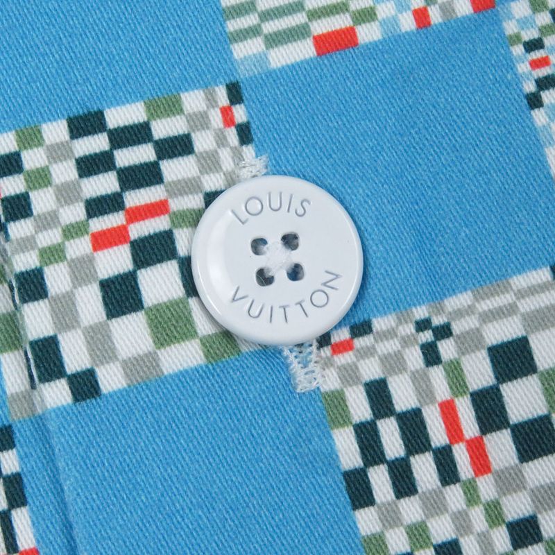 Louis Vuitton 21SS Distorted Damier 100% Cotton Total Pattern Open Collar