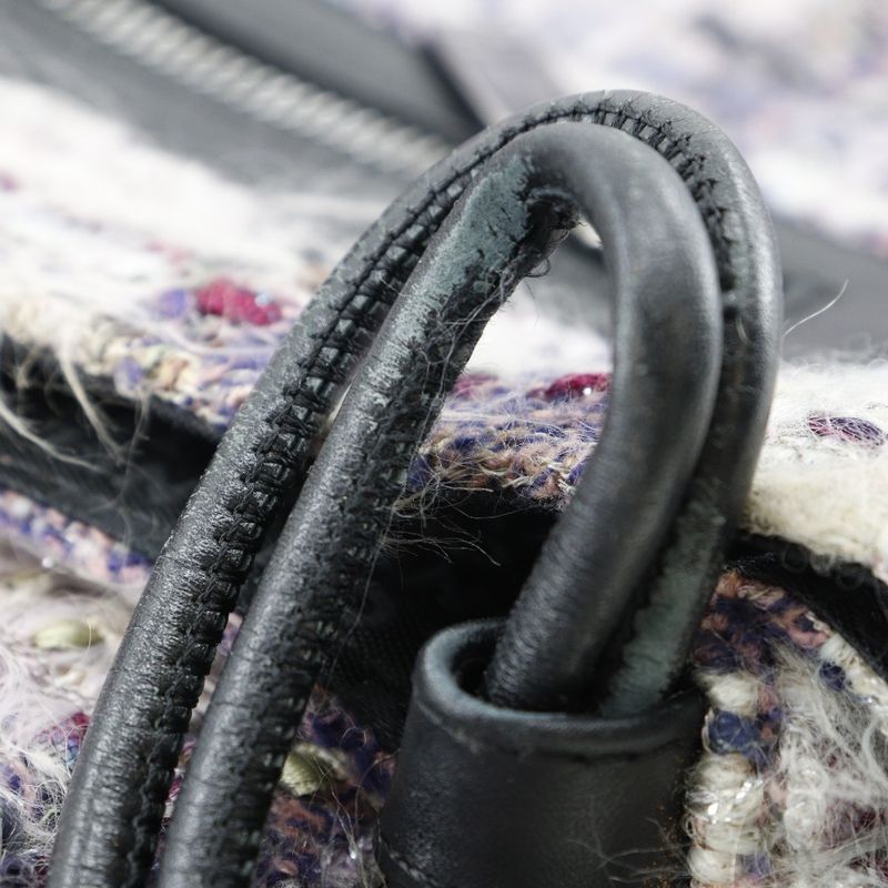 Chanel Camellia Tweed Purple Ladies Shoulder Bag