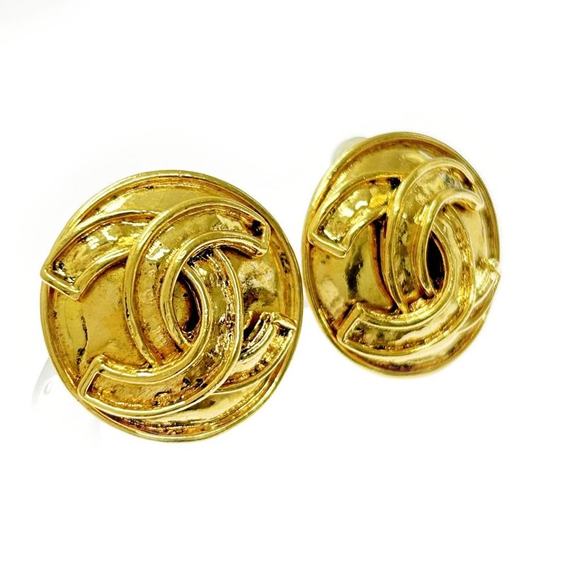Chanel GP 94p Coco Mark Round Earrings Ladies 356397 Earrings