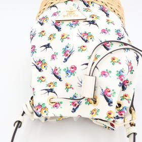 Prada Handbag Bag Canvas Wicker Women's White Multicolor