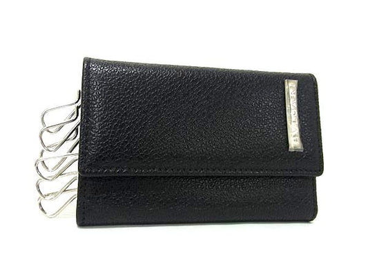 Bvlgari Leather 6-ring Key Case Key Case Men's Women's Black Fh0221