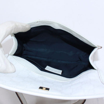 Gucci Sherry Line Waist Bag Leather X PVC White Body Bag Gold 152597