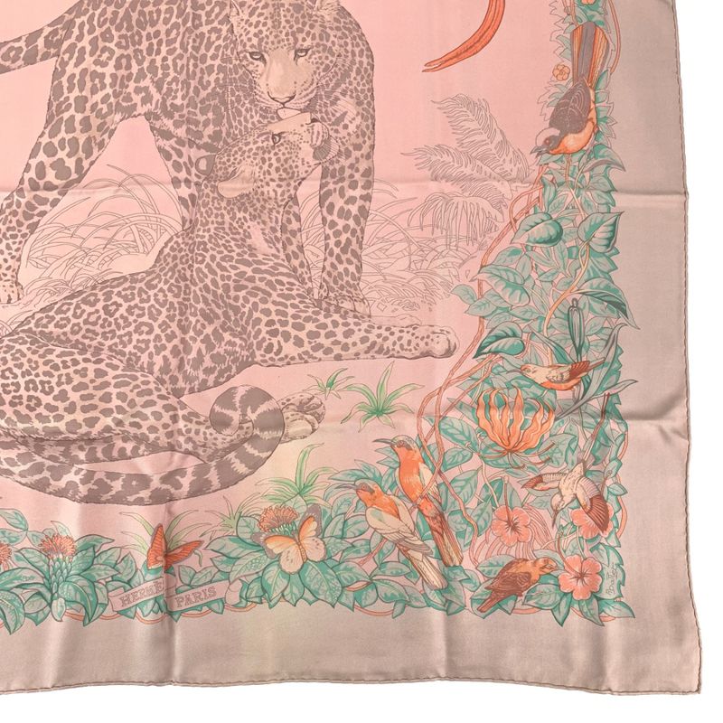 Hermes Scarf Carre 90 DIP DYE Jungle LOVE Jungle LOVE 100% Silk With Box
