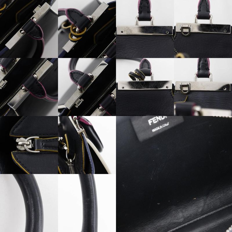 Fendi Petit Trois Jour 2WAY Shoulder 8bh333 Leather Black Ladies Handbag