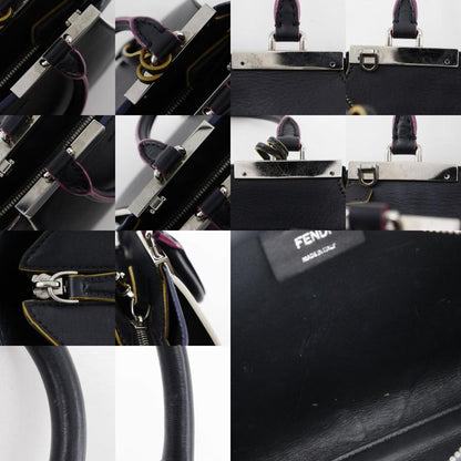 Fendi Petit Trois Jour 2WAY Shoulder 8bh333 Leather Black Ladies Handbag