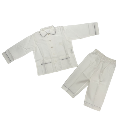 Hermes Kids Pajama Nightwear Set White With Box Size 2