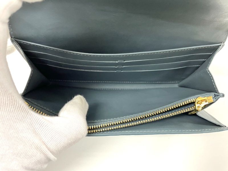 Louis Vuitton Monogram Vernis Portefeuille Sarah Long Wallet M91564 Givre Green