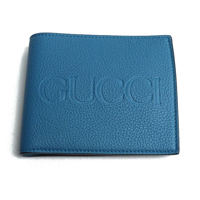 Gucci Logo Coin Wallet Bifold Wallet Blue 658681 Men's Preowned