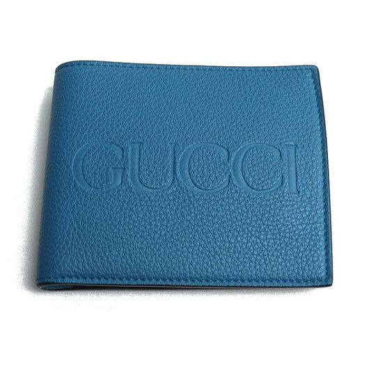 Gucci Logo Coin Wallet Bifold Wallet Blue 658681 Men's Preowned