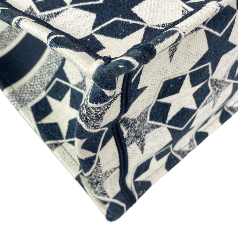 Dior/christian Dior Tote Bag Book Tote Large Bag Navy And White Star (star)
