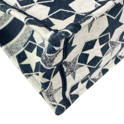 Dior/christian Dior Tote Bag Book Tote Large Bag Navy And White Star (star)
