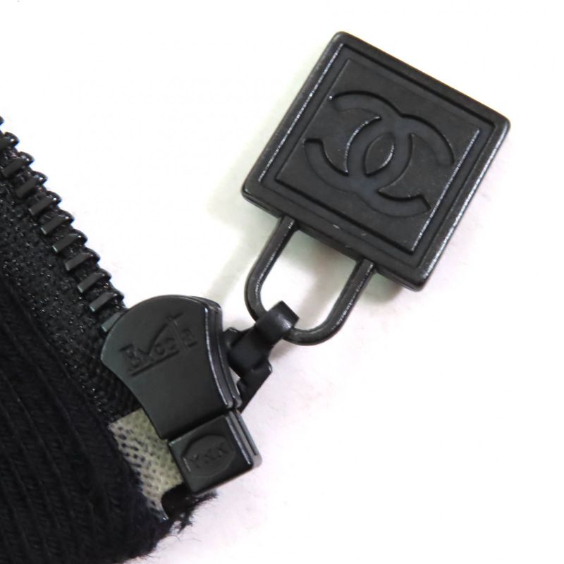 CHANEL Vintage 09P P35275 Coco Mark Hardware Back Logo Lamb Leather Zip Up