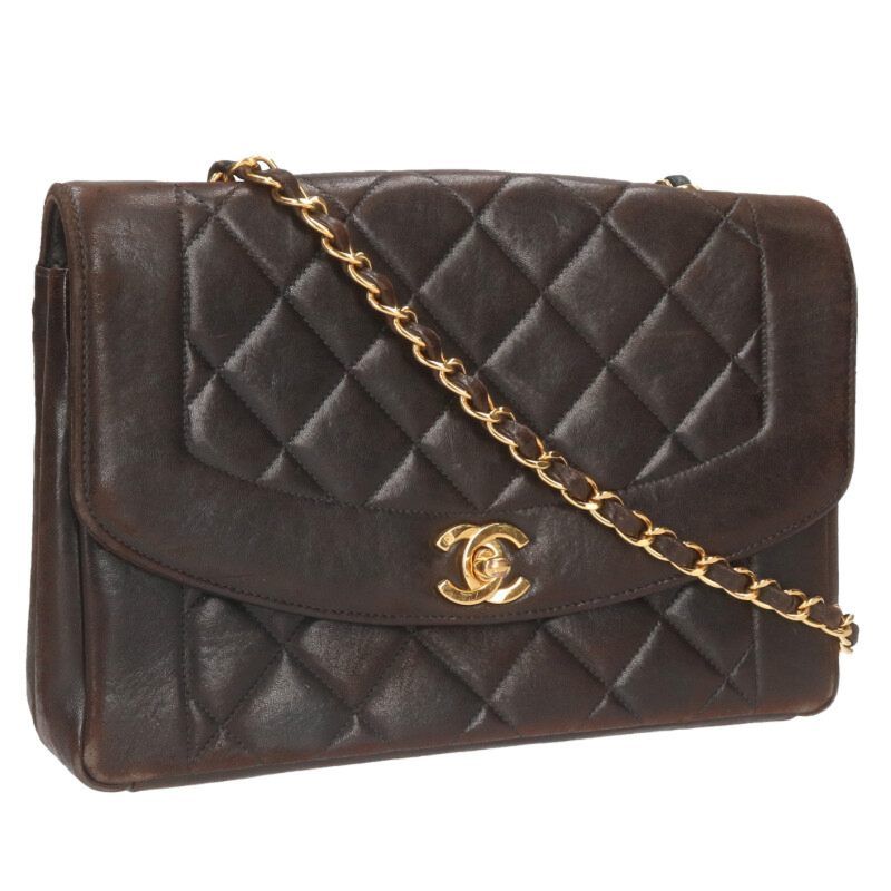 Chanel Diana Matelasse 25 Lambskin Chain Shoulder Bag Women 25