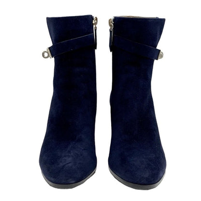 Hermes Saint Germain Boots Short Boots Shoes Kelly Hardware Suede Navy