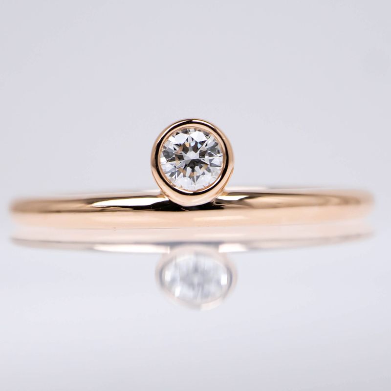 Link-de-Hermes Diamond Ring No 48 750pg 18K Pink Gold Ring Jewelry-