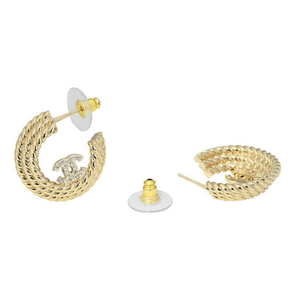 Chanel Earrings Hoop Earrings Gold