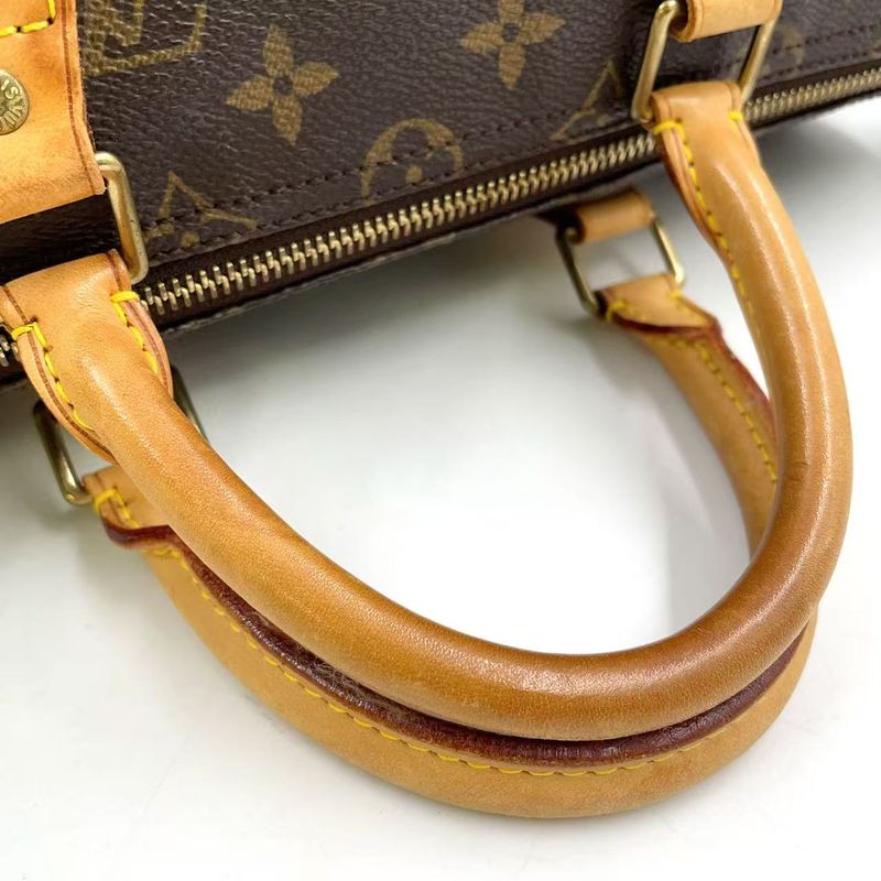 Louis Vuitton Speedy 35 Monogram Leather X PVC Brown Handbag Gold M41524