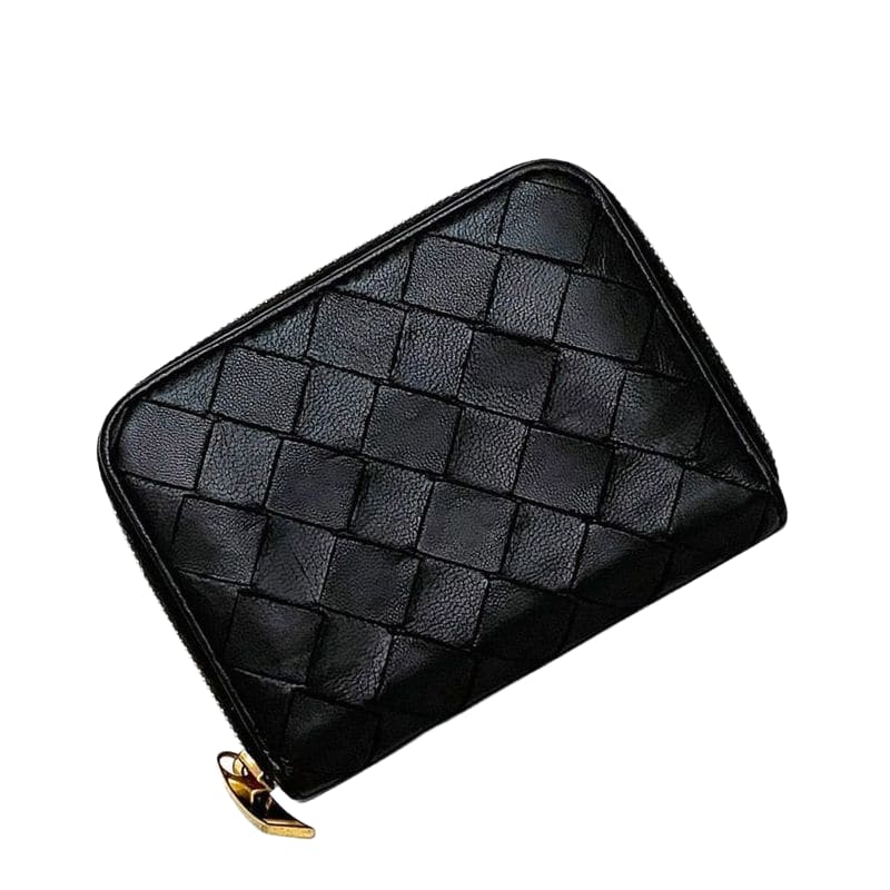 Bottega Veneta Coin Case Ec21504 Black Intrecciato