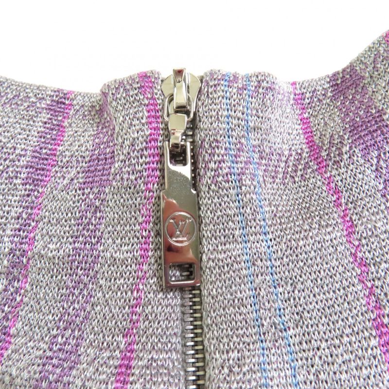 Louis Vuitton Fhkl56snw Silk Blend Leather With Logo Patch Lame Checked High