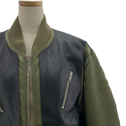 Celine - 2022aw - Cowhide Leather Cow Leather Nylon Twill Bi-material Bomber