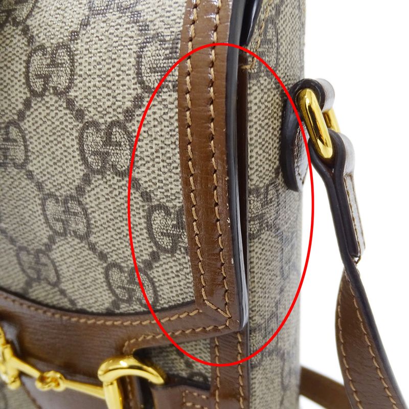 Gucci Bag Women's Brand Shoulder Bag GG Supreme Horsebit 1955 Mini Bag Beige