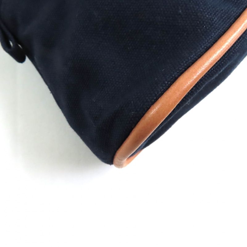 Hermes Bolide Pouch PM H Logo Embroidery Pouch / Cosmetic Pouch Navy Made In