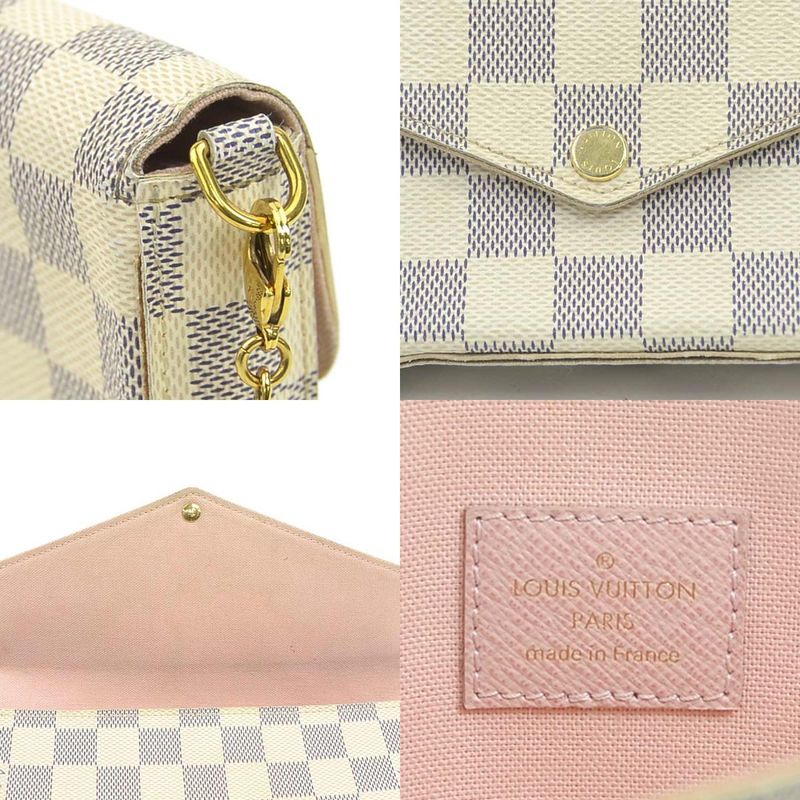 Louis Vuitton Chain Wallet Damier Azure Pochette Felicie N40491