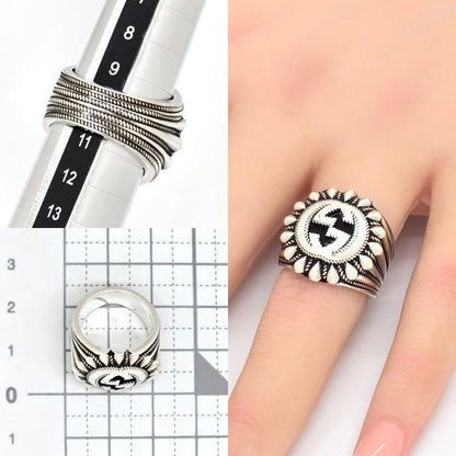 Gucci Interlocking G Signet Ring 10 Approx 10 Star Ring Silver Sv925 Engraved