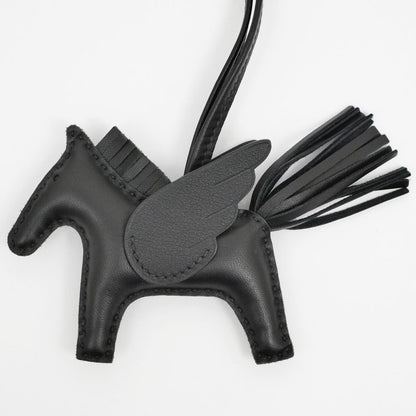 Hermes Pegasus PM So-black B Engraved Bag Charm Leather Accessories