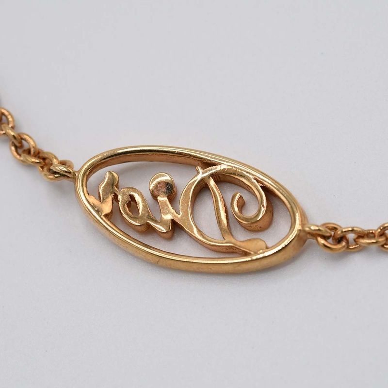 Christian DIOR Bracelet Logo Gold Color Accessories Women H7015