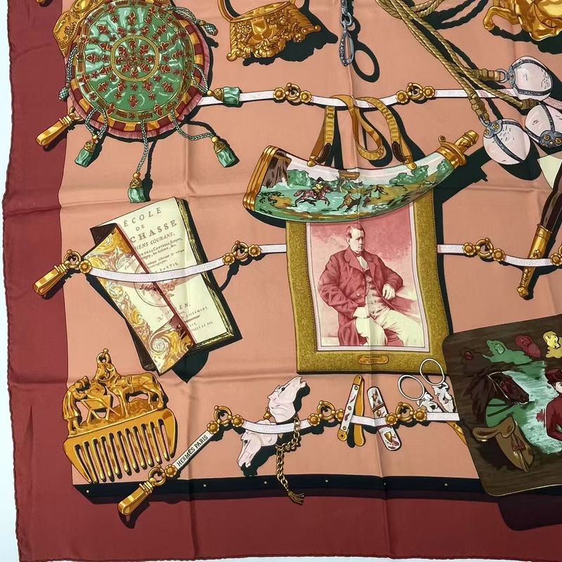 Hermes Scarf Carre 90 Memoire D'hermes Red