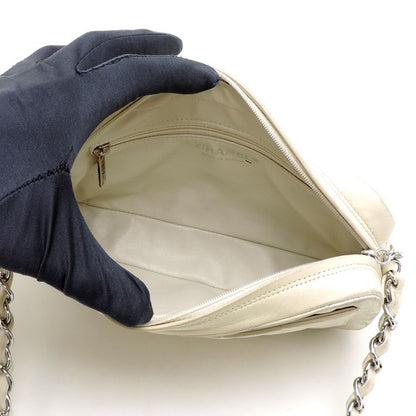 Chanel Chanel Shoulder Quilted Chain Lambskin White Bag
