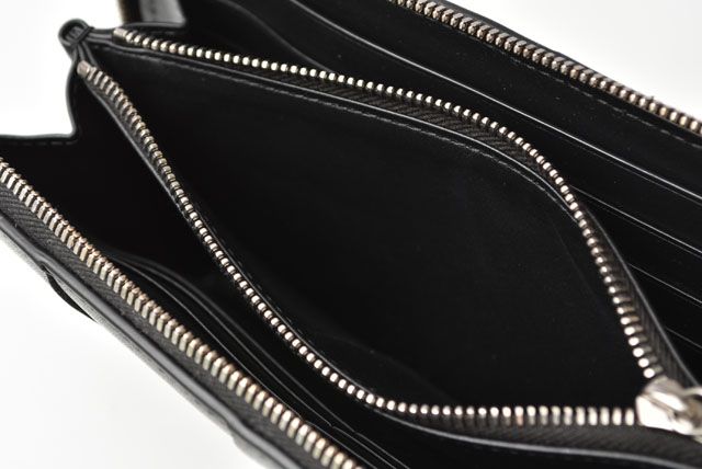 Unused Bottega Veneta Long Wallet Intrecciato Zip Up Around 649607 Calf Black