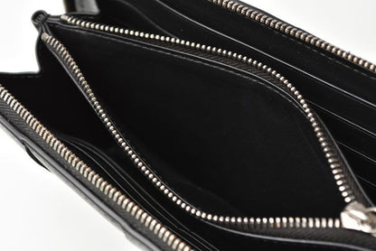 Unused Bottega Veneta Long Wallet Intrecciato Zip Up Around 649607 Calf Black