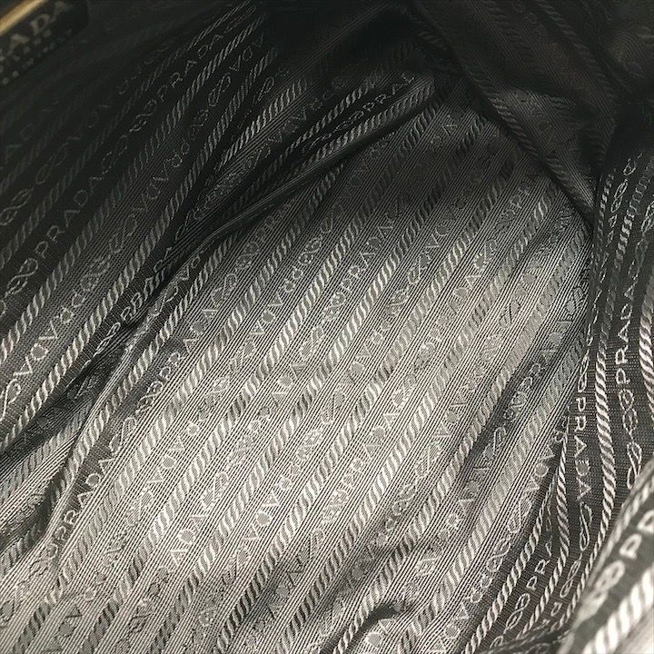 Prada Nylon Tessuto Chain Shoulder Tote Brown