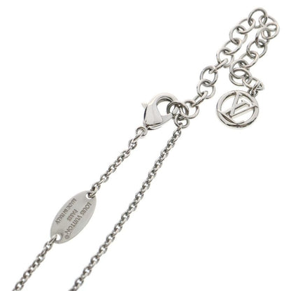 Louis Vuitton Go-14 LV Logo Chain Necklace Silver M01872 Le0274